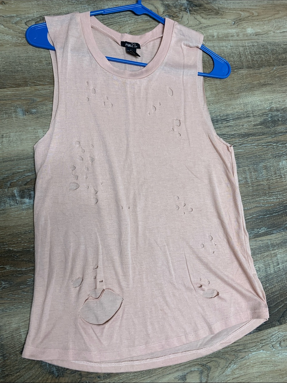 Rue21 Light Pink Distressed Sleeveless Tank